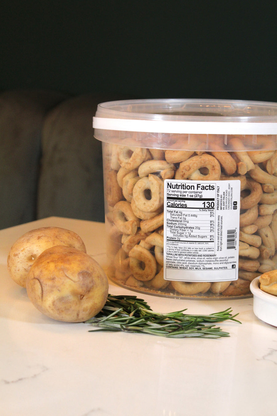 Tarallini with Potatoes and Rosemary Tub | Ring-Shaped Cracker (70.5 oz)