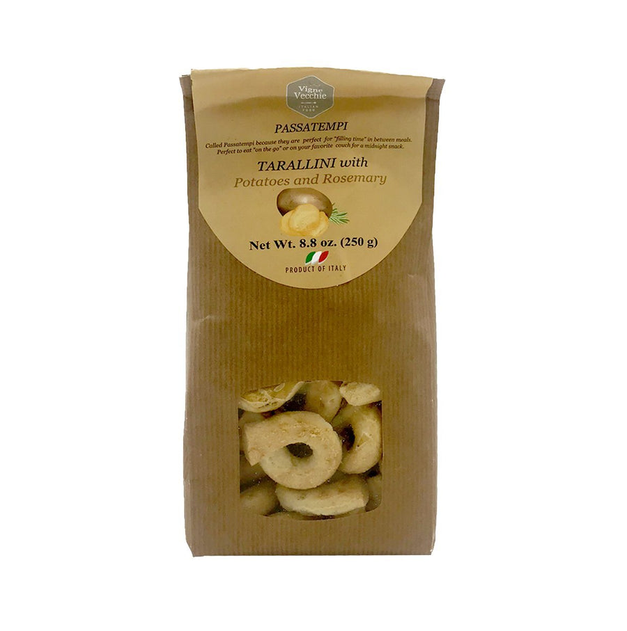 Tarallini with Potatoes and Rosemary | Ring-shaped Cracker (8.8 oz) - vvjustitalian